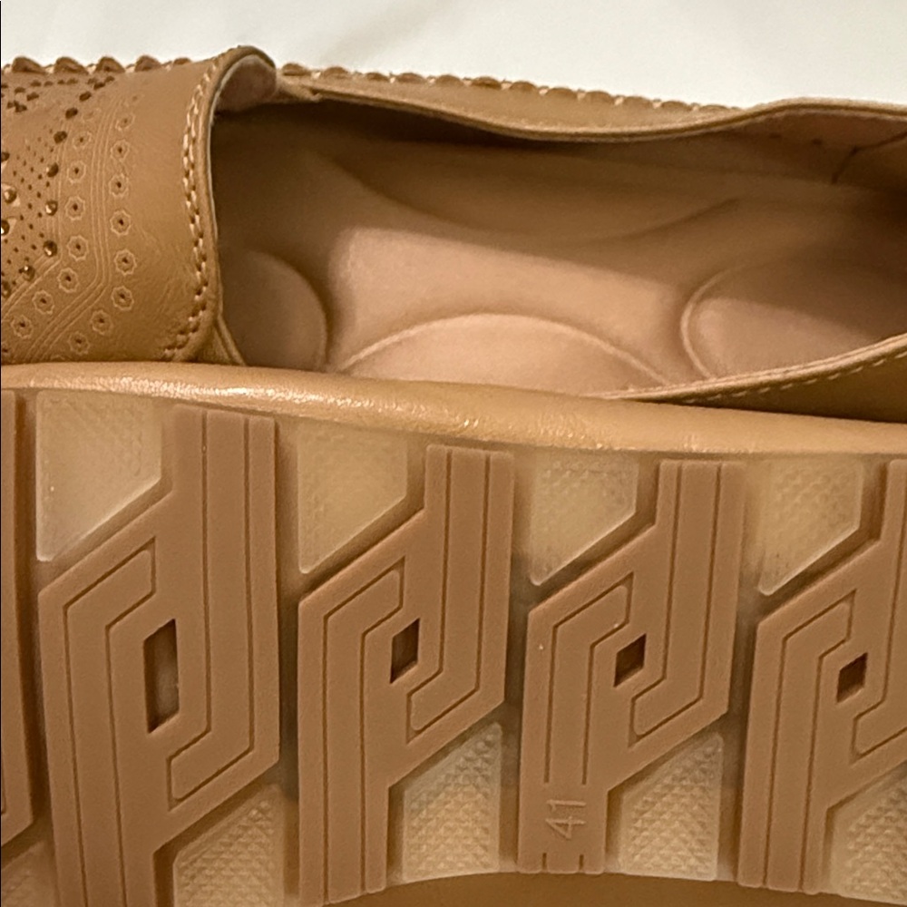 Elegant Tan Perforated Loafers for Women - Picture 5 of 8